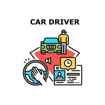 Auto Car Driver Vector Concept Color Illustration Stock Illustration