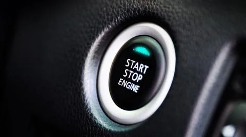 Auto car engine start  button for keyless entry Stock Photos