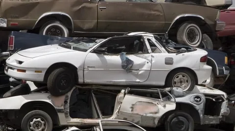 Auto Car junkyard Stock Footage 57324088