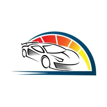 Auto Car Logo icon Vector Illustration template. Modern Sport Car vector logo Ilustração Stock