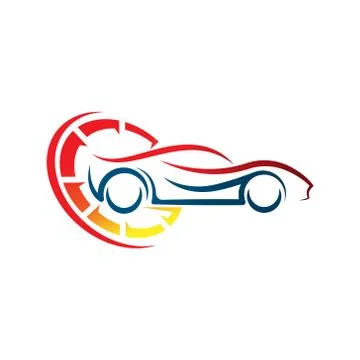 Auto Car Logo icon Vector Illustration template. Modern Sport Car vector logo Ilustração Stock