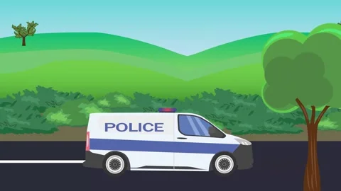 Auto car running on the road, 2d cartoon animation Stock Footage 311502830