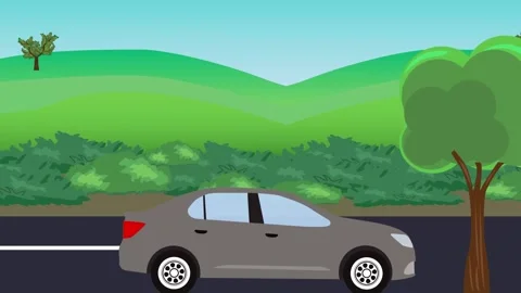 Auto car running on the road, 2d cartoon animation 库存影片 311502839
