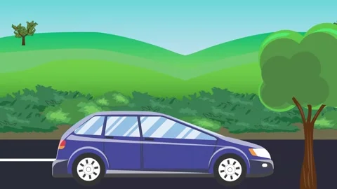 Auto car running on the road, 2d cartoon animation 库存影片 311502847