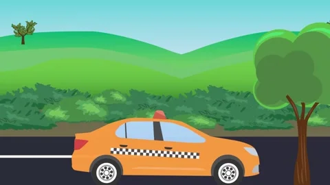 Auto car running on the road, 2d cartoon animation 库存影片 311502883