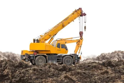 Auto crane on sunset Stock Photos