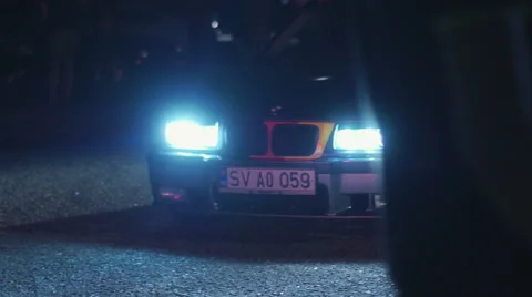 Auto in the dark on a highway Stock Footage 62649238