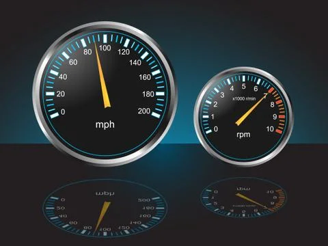 Auto Dashboard Gauges Stock Illustration