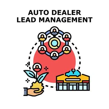 Auto dealer lead management system capturing new customers Stock Illustration