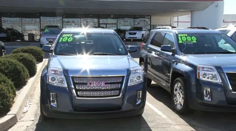 Auto Dealer New Car Lot Stock Footage