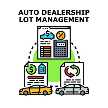 Auto dealership management system managing car sales 스톡 일러스트