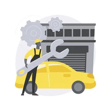 Auto detailing abstract concept vector illustration. Stock Illustration