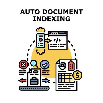 Auto document indexing process optimizing information management Stock Illustration