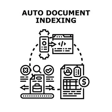 Auto document indexing process optimizing information management Stock Illustration