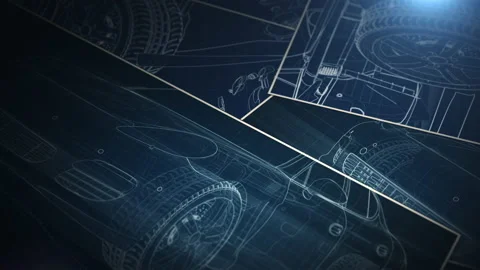 Auto drawing documents or designs lying on the table . animation has a cyclic Video stock 194350980