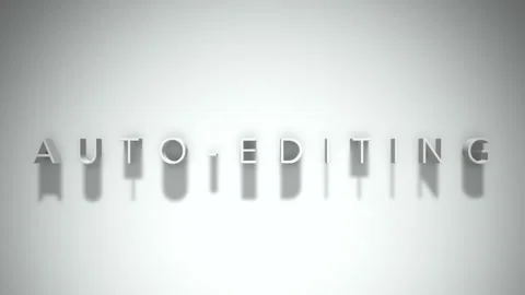 Auto editing 3D title animation white text on a white background Stock Footage 299748364