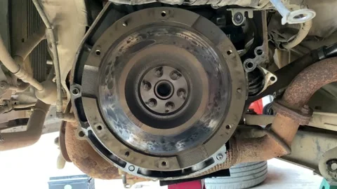 Auto engine and flywheel Stock Footage 159015470