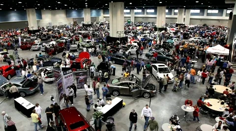 Auto Exhibition Stock Footage