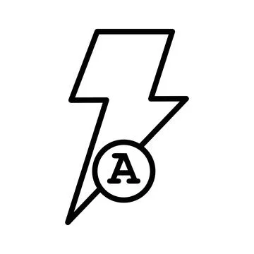 Auto flash icon linear logo mark in black and white Illustrazione stock