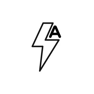 Auto flash icon outline collection in black and on white background Stock Illustration