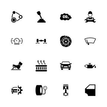 Auto - Flat Vector Icons Stock Illustration