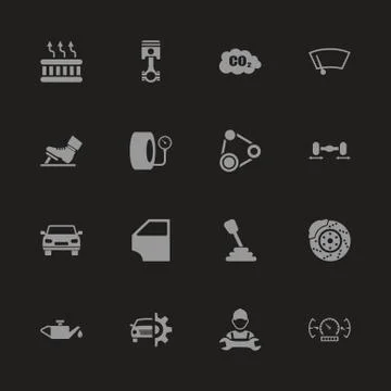 Auto - Flat Vector Icons Stock Illustration