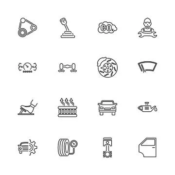 Auto - Flat Vector Icons Stock Illustration