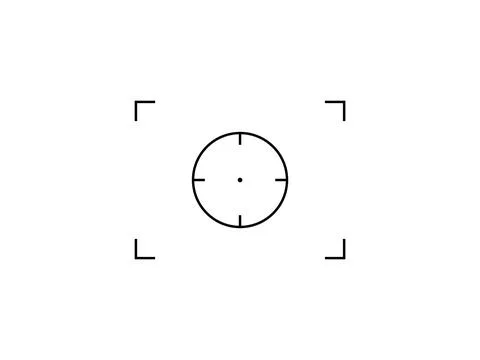 Auto focus icon. Center focus line symbol vector illustration. Illustrazione stock