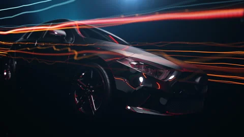 Auto in freeze frame mode, with the effect of Light Streaks in space Stock Footage 273475195