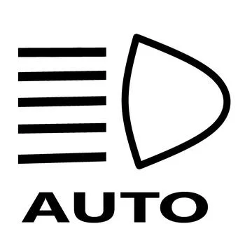 Auto high beam warning light indicator of high beam headlight black silhouet Stock Illustration
