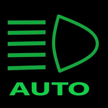 Auto high beam warning light indicator of high beam headlight Stock Illustration