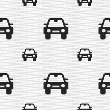 Auto icon sign. Seamless pattern with geometric texture. Vector Stock Illustration
