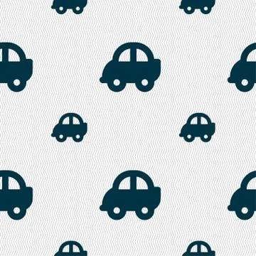 Auto icon sign. Seamless pattern with geometric texture. Vector Stock Illustration