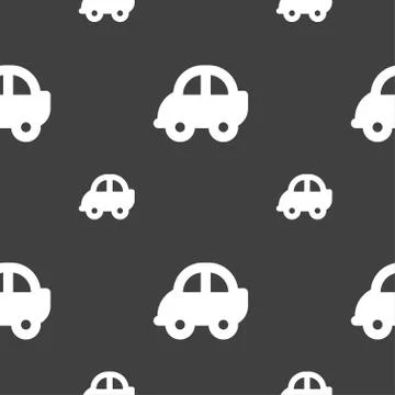 Auto icon sign. Seamless pattern on a gray background. Vector Stock Illustration