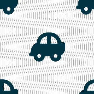 Auto icon sign. Seamless pattern with geometric texture. Illustrazione stock