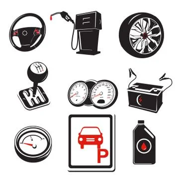 Auto icons Stock Illustration