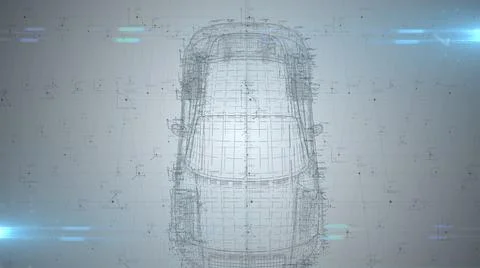 Auto industry mechanical engineering design of self driving car innovation   Stock Illustration