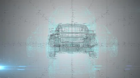 Auto industry mechanical engineering design of self driving car innovation   Stock Illustration