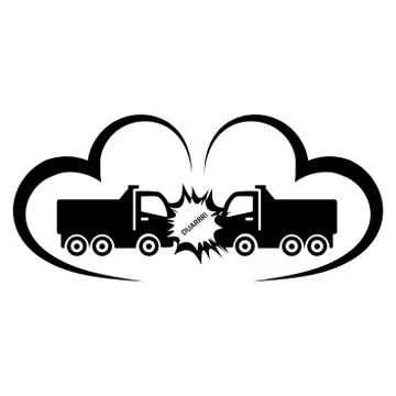 Auto Insurance Accident Crashes Two Trucks On Highway Wreck Stock Illustration