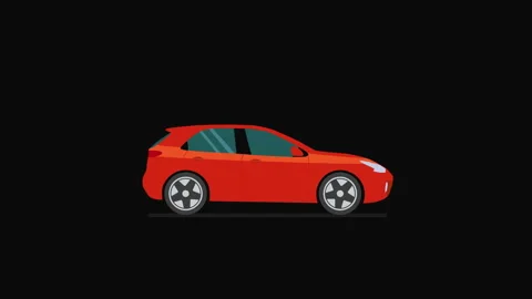 Auto Insurance Concept with Umbrella Protecting Car Flat Illustration 動画素材 340960706
