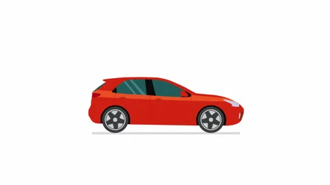 Auto Insurance Concept with Umbrella Protecting Car Flat Illustration 스톡 동영상 340960708