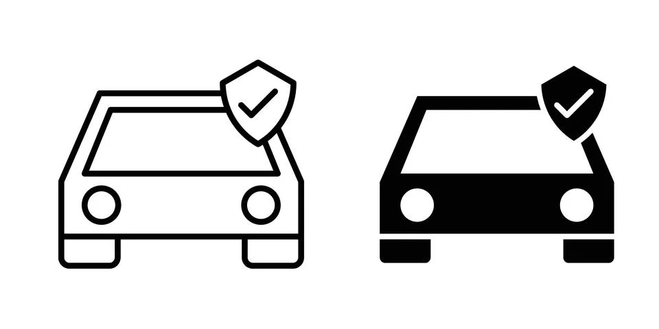 Auto insurance icon for design projects and web UI Stock Illustration