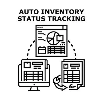 Auto inventory status tracking logistics management system Stock Illustration