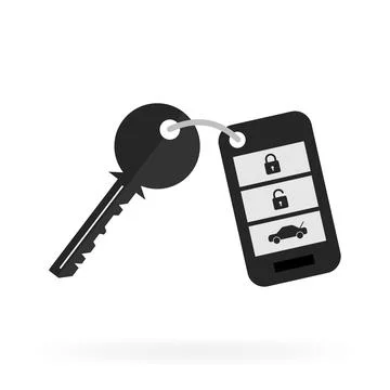 Auto key, great design for any purposes. 3d vector illustration. Blue backgro Stock Illustration