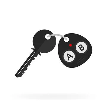 Auto key, great design for any purposes. 3d vector illustration. Blue backgro Stock Illustration