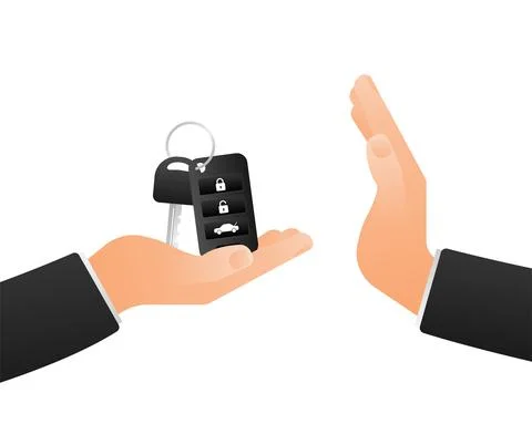 Auto key with hand, great design for any purposes. No drink driving. Blue Stockillustratie
