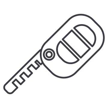 Auto keys vector line icon, sign, illustration on background, editable strokes Stock Illustration