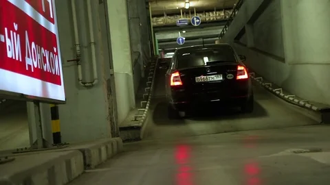 Auto leaves the parking lot Stock Footage 78552007