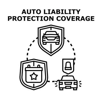 Auto liability protection coverage preparing for road incidents Stock Illustration