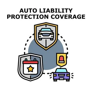 Auto liability protection coverage preparing for road incidents Stock Illustration